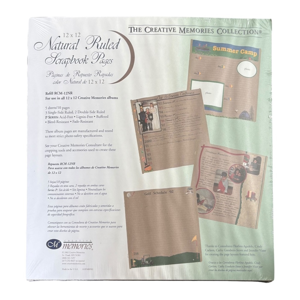 NATURAL RULED PAGES Creative Memories Scrapbook Pages Original 12x12 NEW NWT
